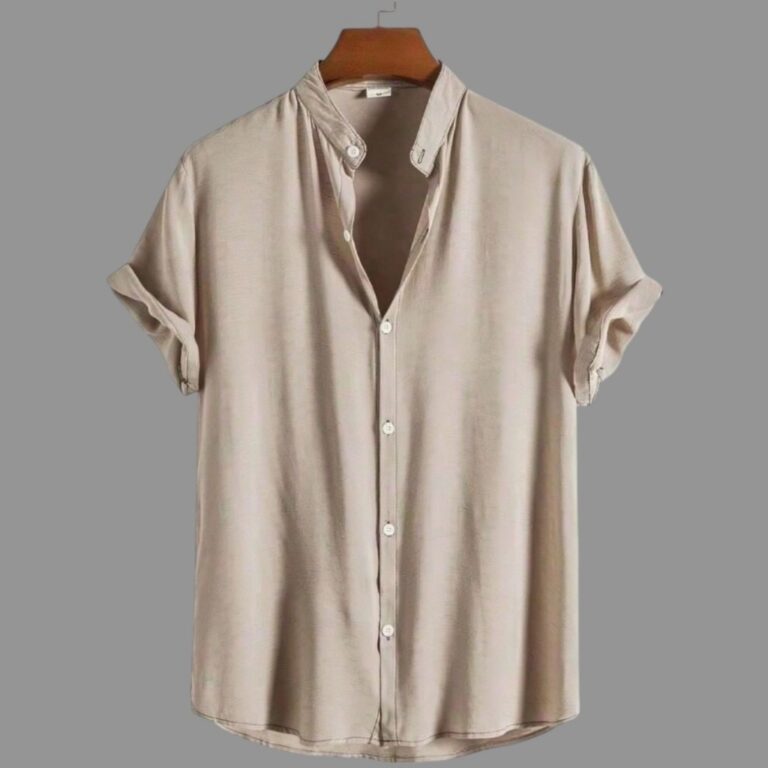 Camisa Social Masculina Gola Padre Manga Curta Asp