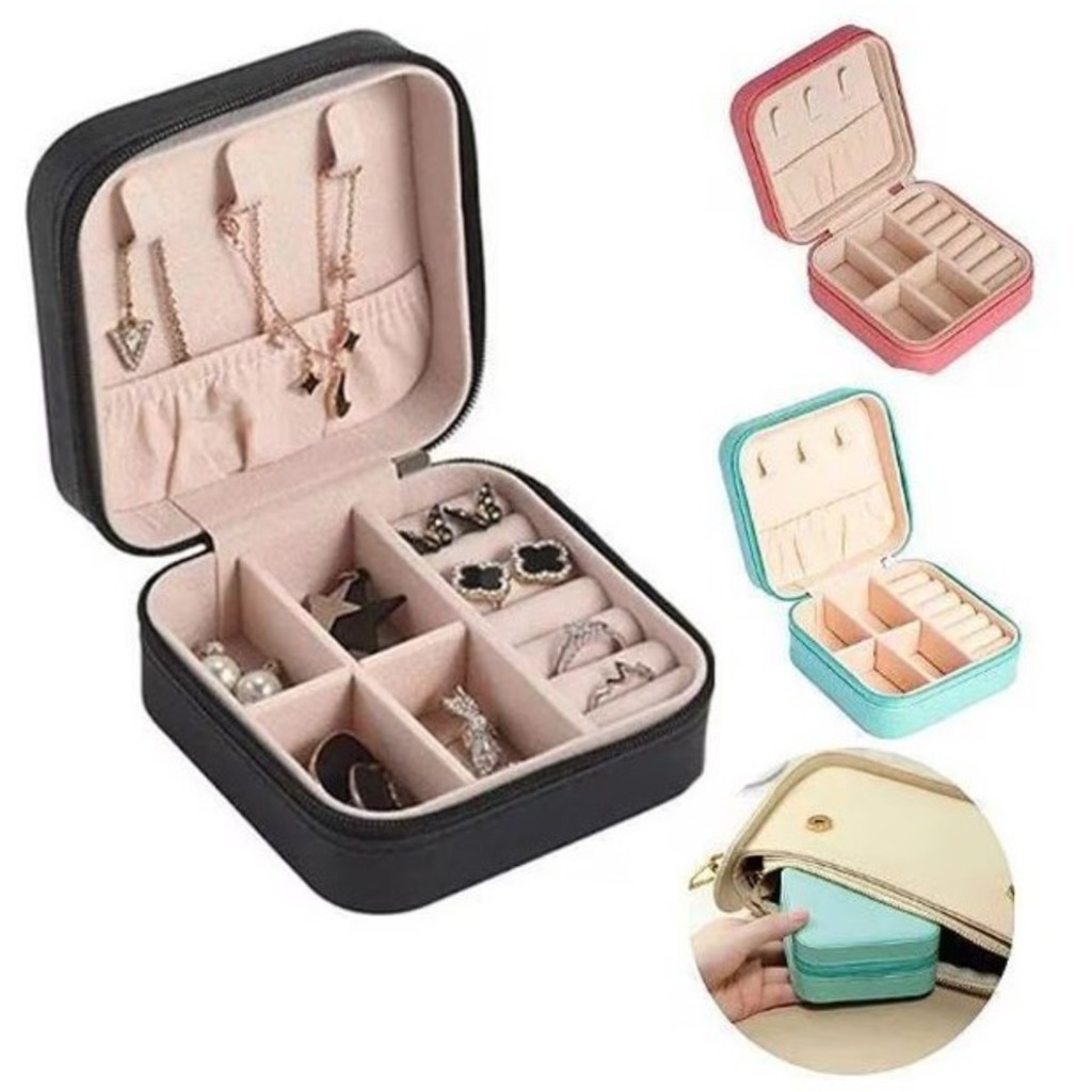GGUAN KIT 1/2/3/4PCS Porta Joia De Bolsa Para Viagem Portátil caixa de armazenamento bolsa anel cola