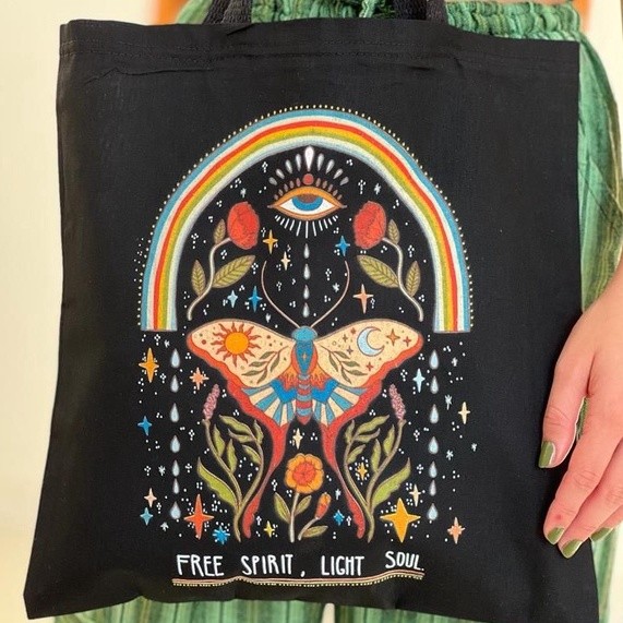 Bolsa Ecobag Preta Sacola 30×40 Free Spirit 1