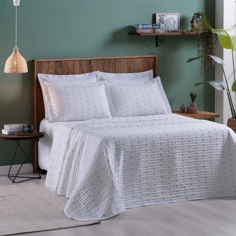 Cobre Leito 3 Peças CASAL Percal 200 Fios Decor D