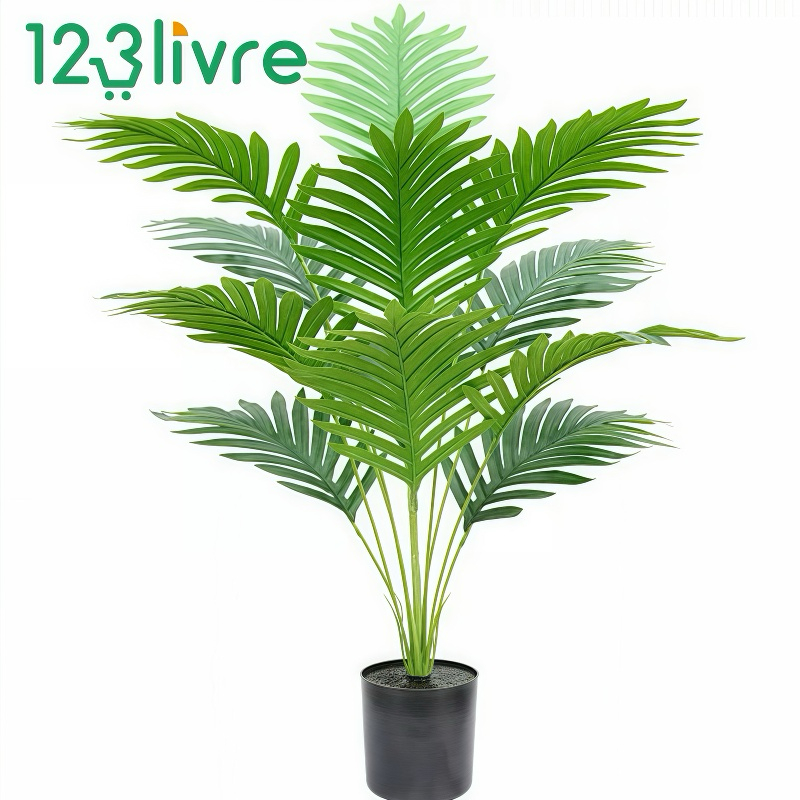 65CM 12Folhas Planta Artificial Palmeira Areca Real Toque