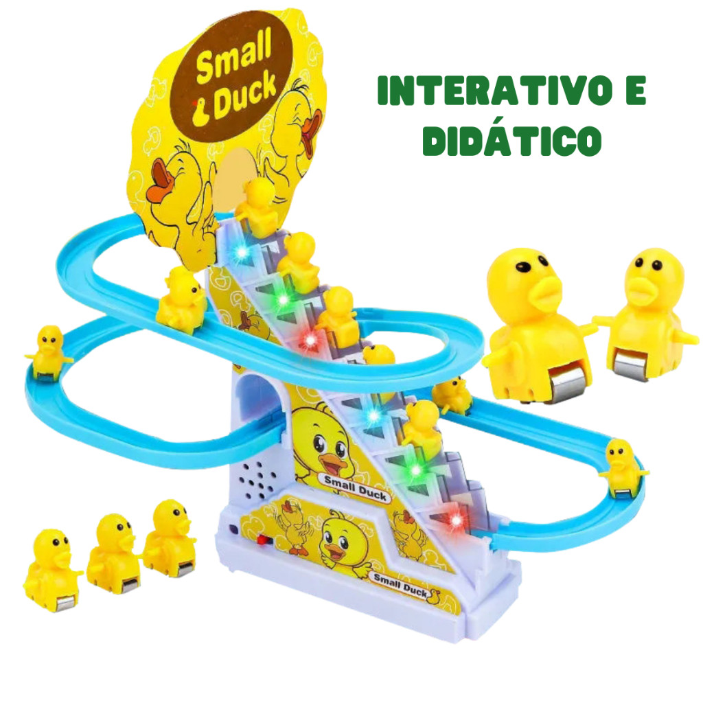 Brinquedo Pista Pato Patinho Escorrega Tobogã Escada Musical com Som e Led ou Escada pista Dinossaur