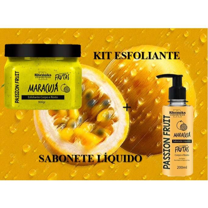 KIT ESFOLIANTE + SABONETE LÍQUIDO CORPO E ROSTO &