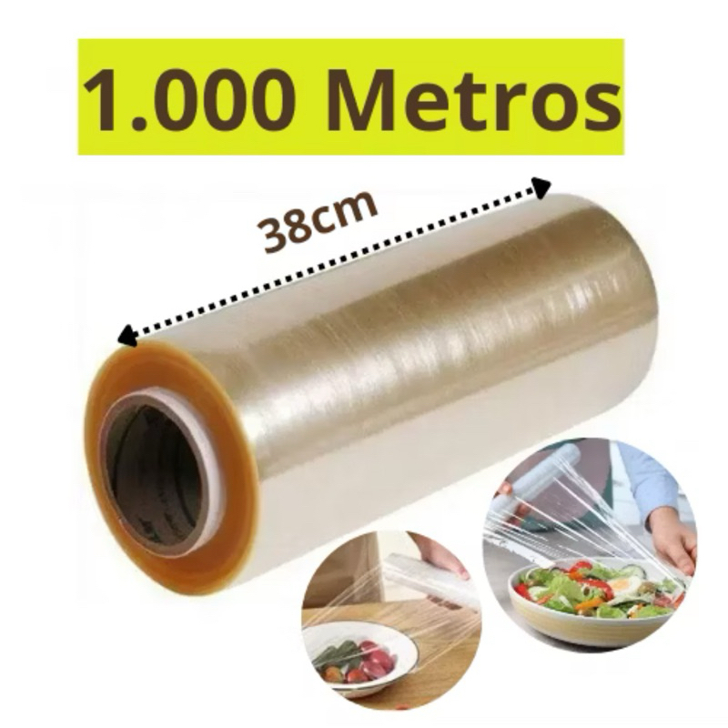 Bobina Plastico Esticavel Rolo Filme Pvc 38×1000 M Resistente