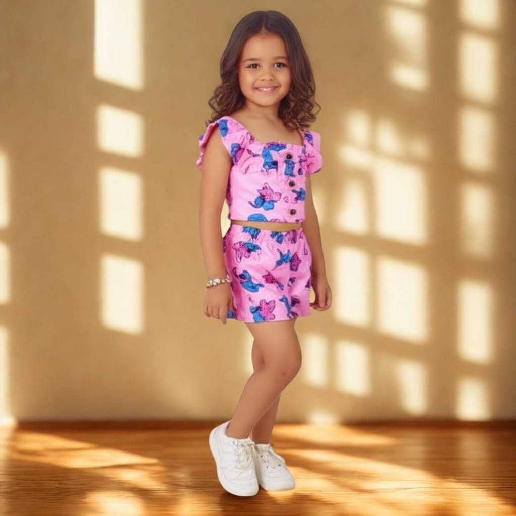 Conjunto Infantil Tecido Canelado com babado Menina P ao GG