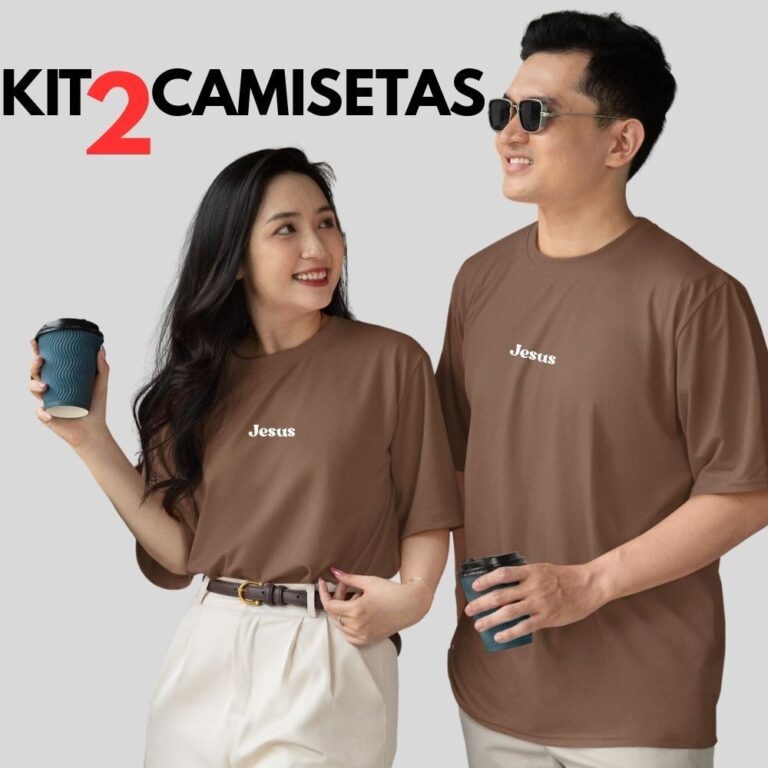 Kit 2 Camisetas Básicas Jesus Minimalista Unissex