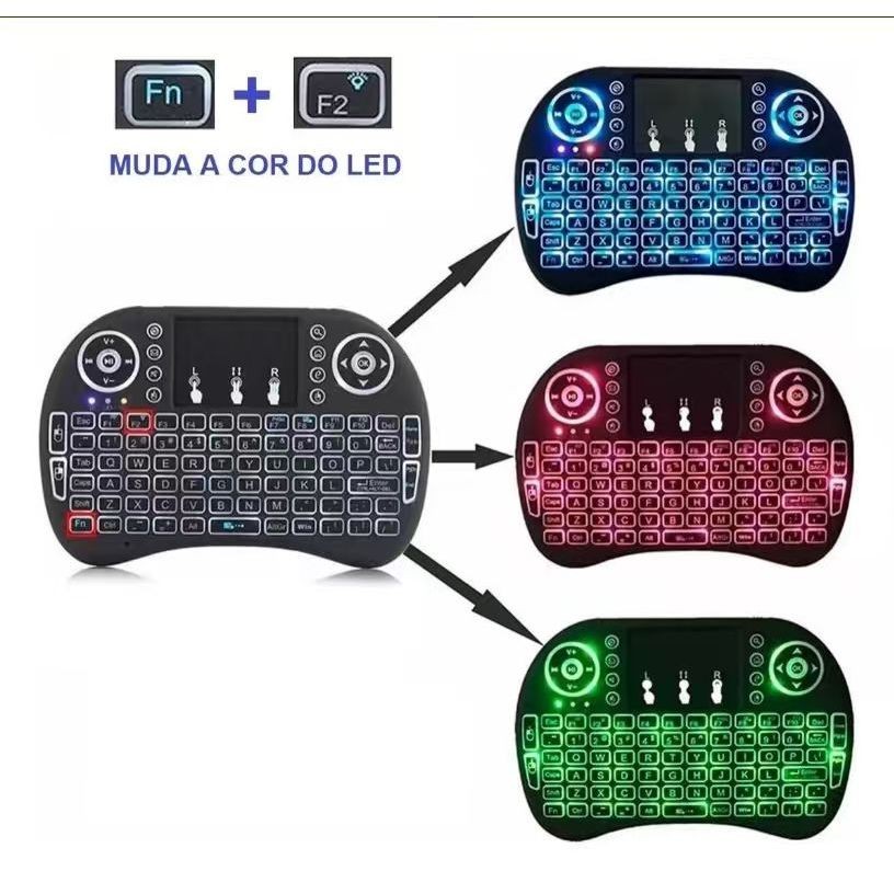 Mini Teclado Controle Sem Fio Para Smart Tv Tv Box Pc