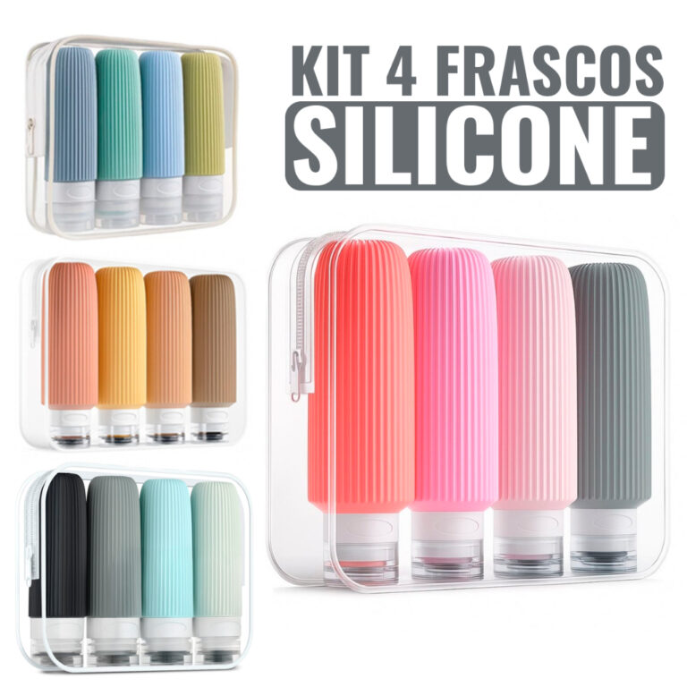 Kit Viagem 4 Frascos Silicone Multiuso Pote 90ml C