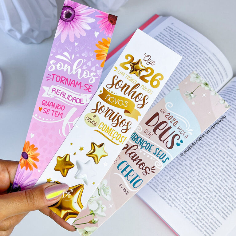 10, 25 Marcador de páginas com Calendário 2026 &