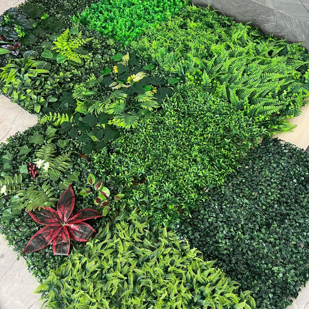 Placa 40×60 Jardim Vertical Verde Planta Flores Artifical Qualidade Lindo Top Luxo Folhagem Buxinho