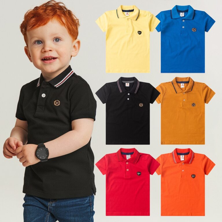 Kit Sortido 4 Camisetas Polo Menino Infantil Manga