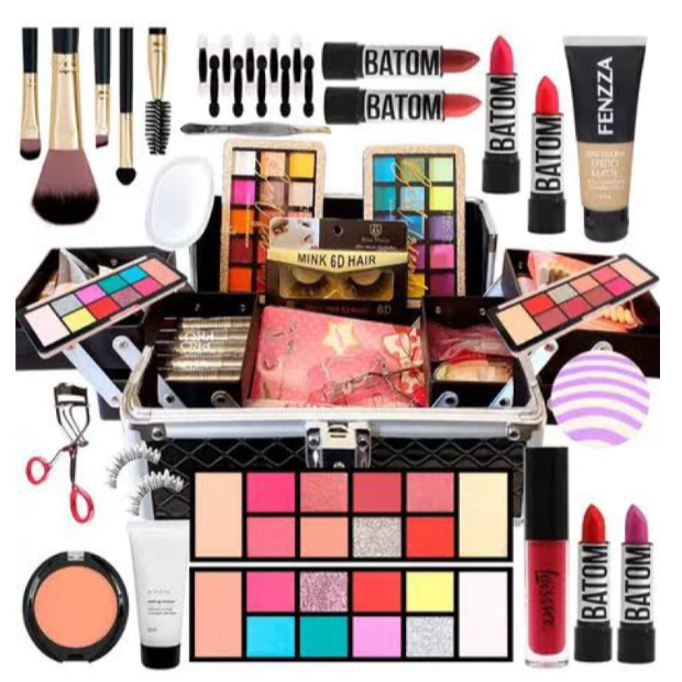 Kit Maquiagem Sortido Completo Com Pincéis