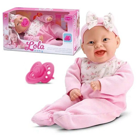 Boneca Lola Baby Com Chupeta Bebê Menina Brinqued