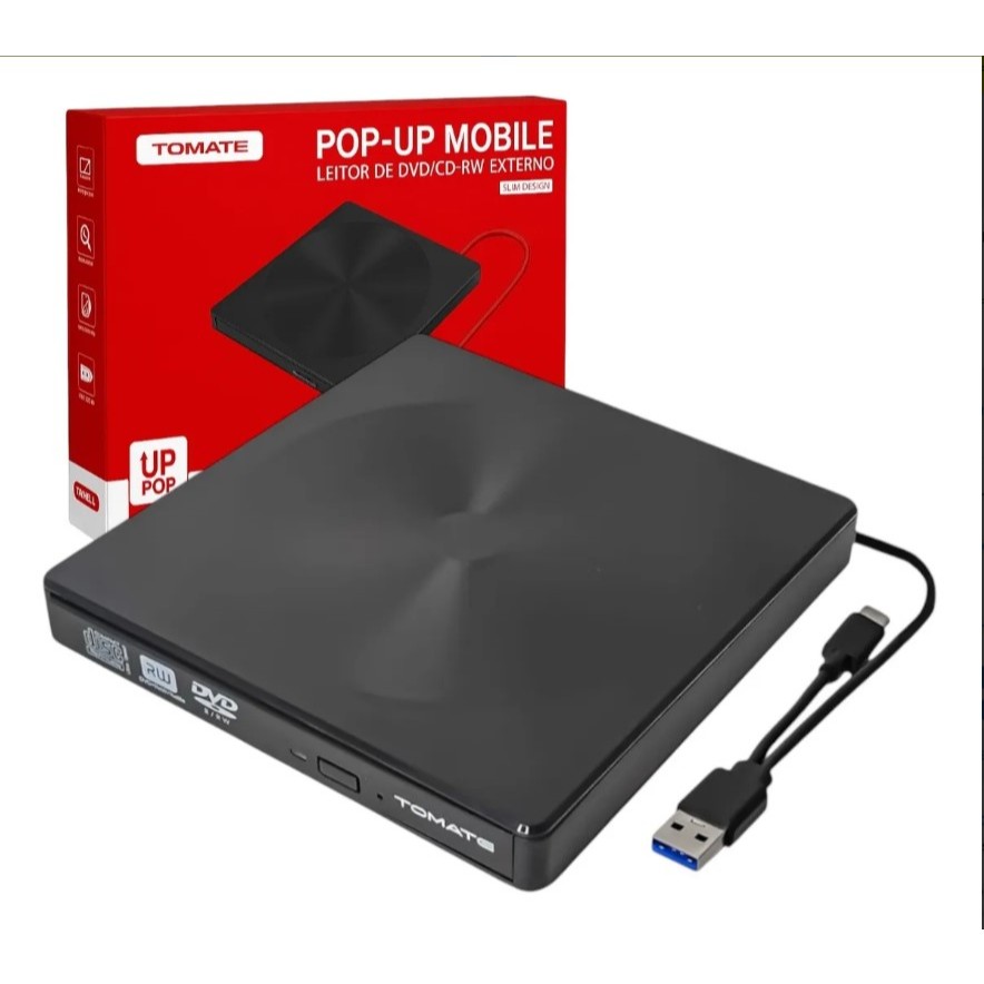 Drive Gravador Leitor Dvd Externo Usb 3.0 Portátil Pc Note