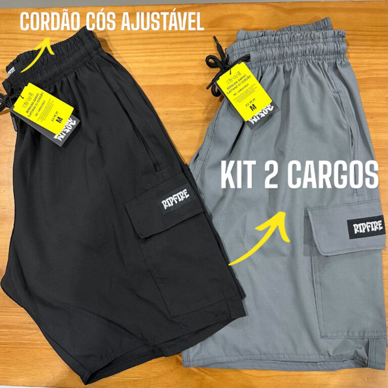 Ripfire Kit com 2 Bermuda Cargo Masculina 5 Bolsos
