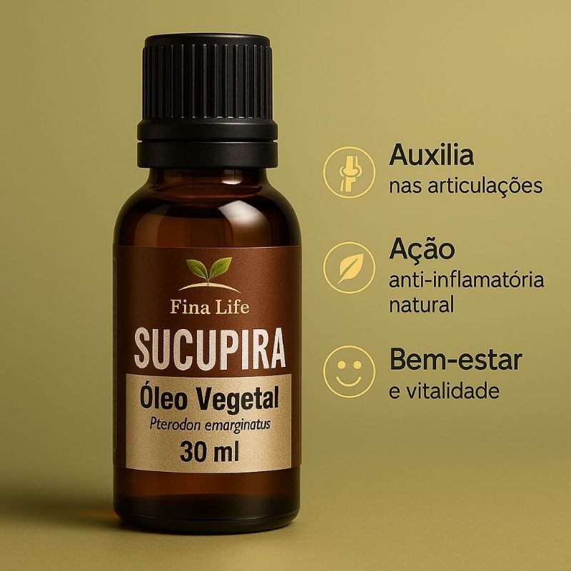 Oleo sucupira 100% puro 30ml prensado a frio DORES ARTICULAÇÕES