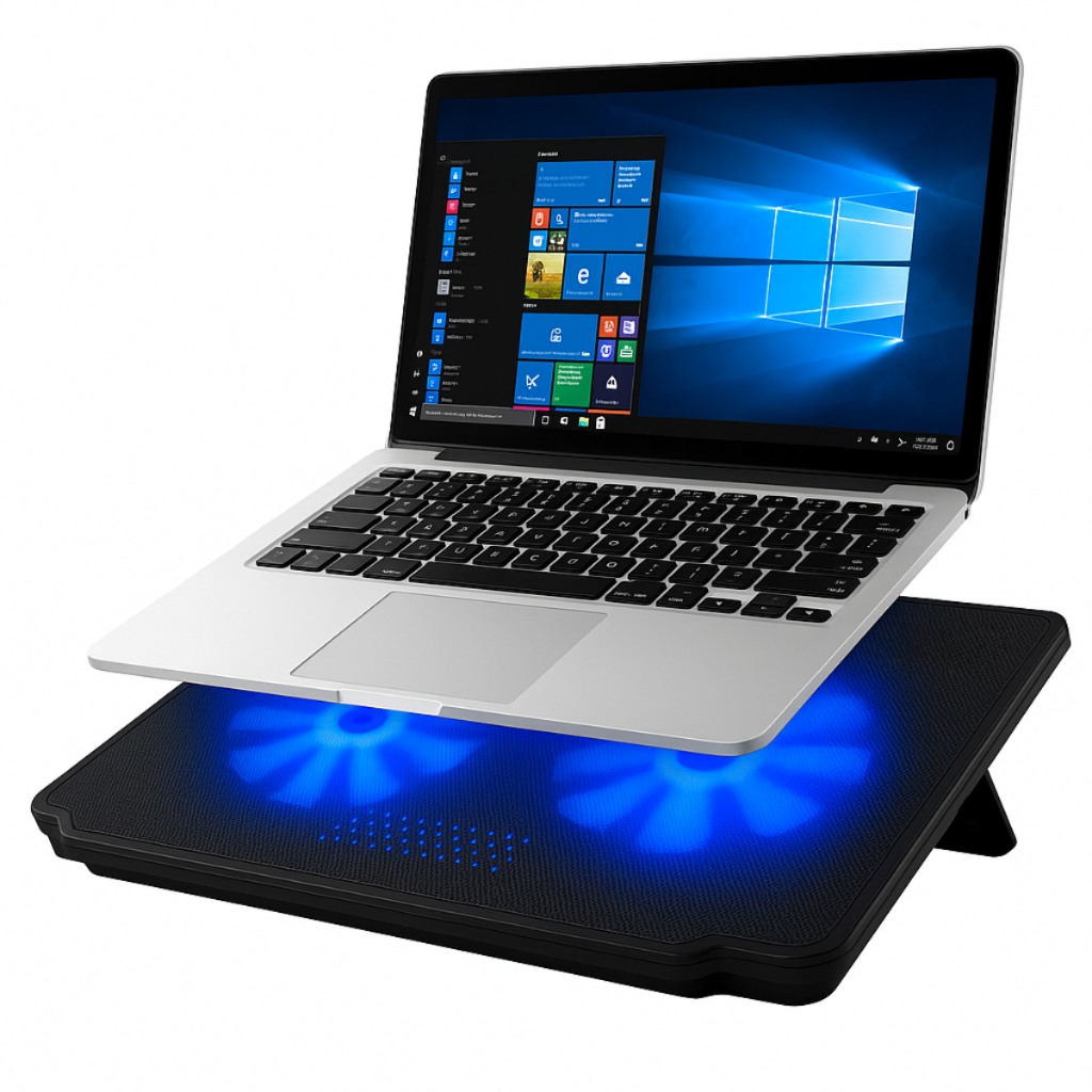 Suporte Base Refrigerada 2 Coolers Resfriar Notebook Ventilação Silenciosa Ajustável Até 17 Pol Usb