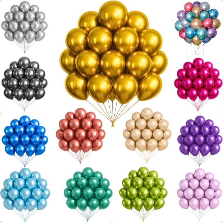 50 Balão Bexiga Metalizada N. 10 Decoração De F
