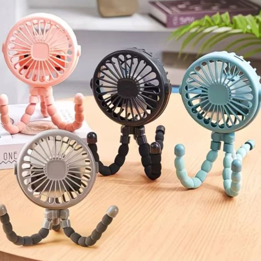 Ventilador Para Carrinho De Bebê – USB, 3 Velocidades, Garra 360° Ajustável