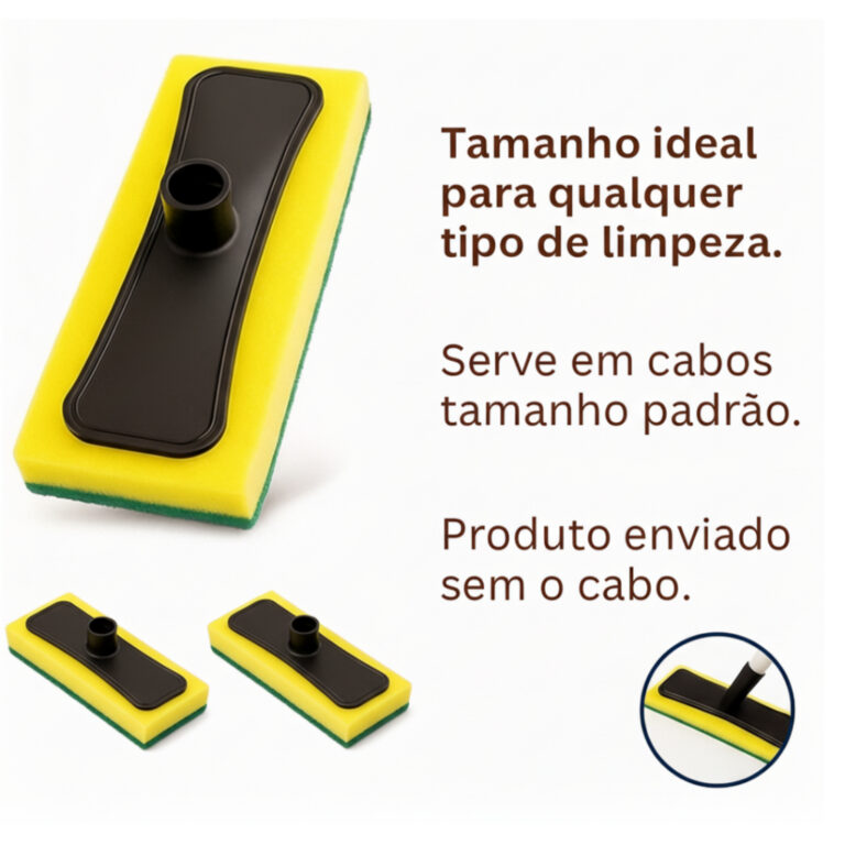 KIT Lava Piso Azulejo Abrasivo Refil Esfregão Lim