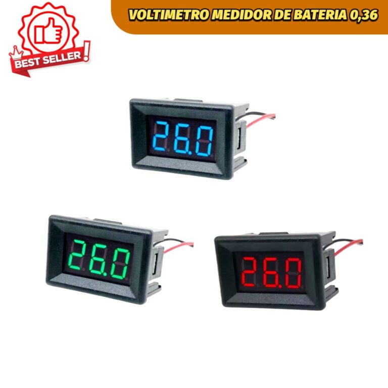 Voltimetro Digital medidor de bateria 0,36 Polegad