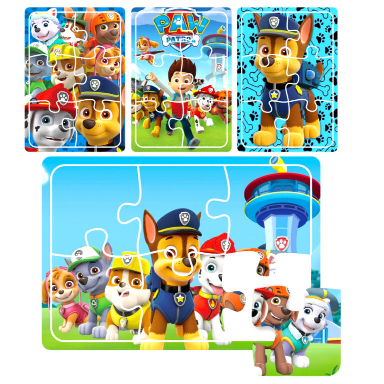 Kit 4 Quebra Cabeça em Mdf 6 Peças Jogo Pedagóg