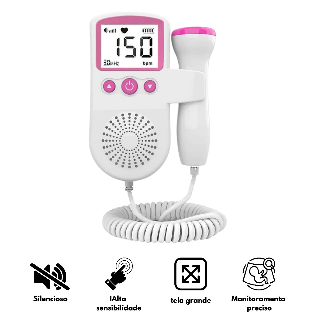 BEB Monitor Fetal Doppler Ultrassom Ouvir Batimentos Bebe