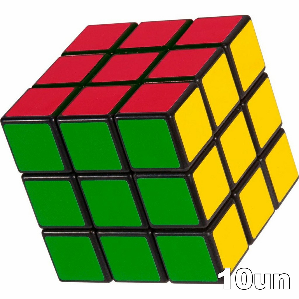 Kit 10un  Cubo Mágico simples 5x5cm brinquedos tdd