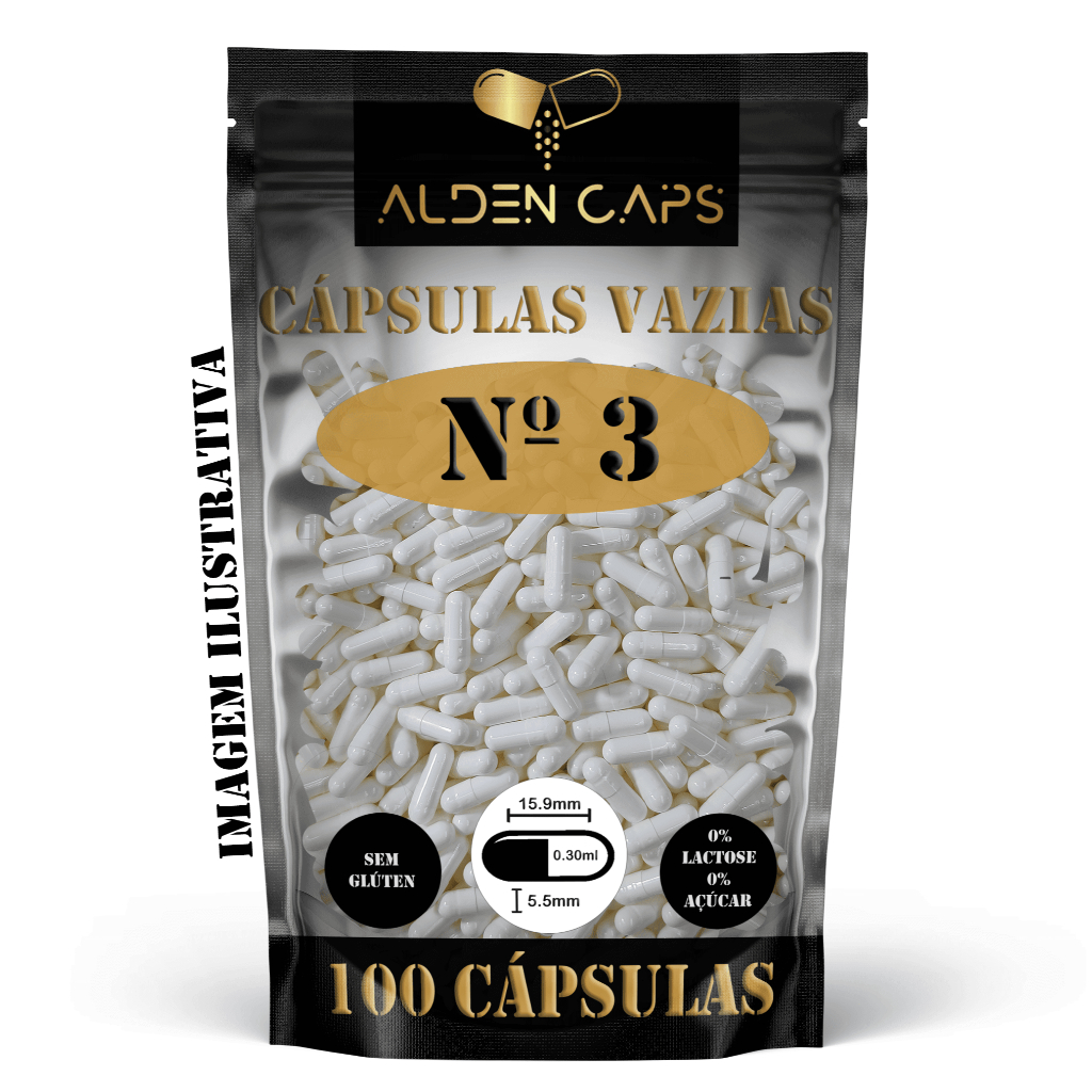 100 Cápsulas Vazias de Gelatina N. 3 (150mg)