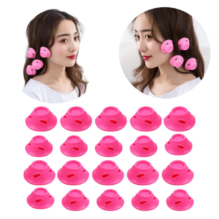 Rolo modelador de cabelo 20 unidades rosas de sili