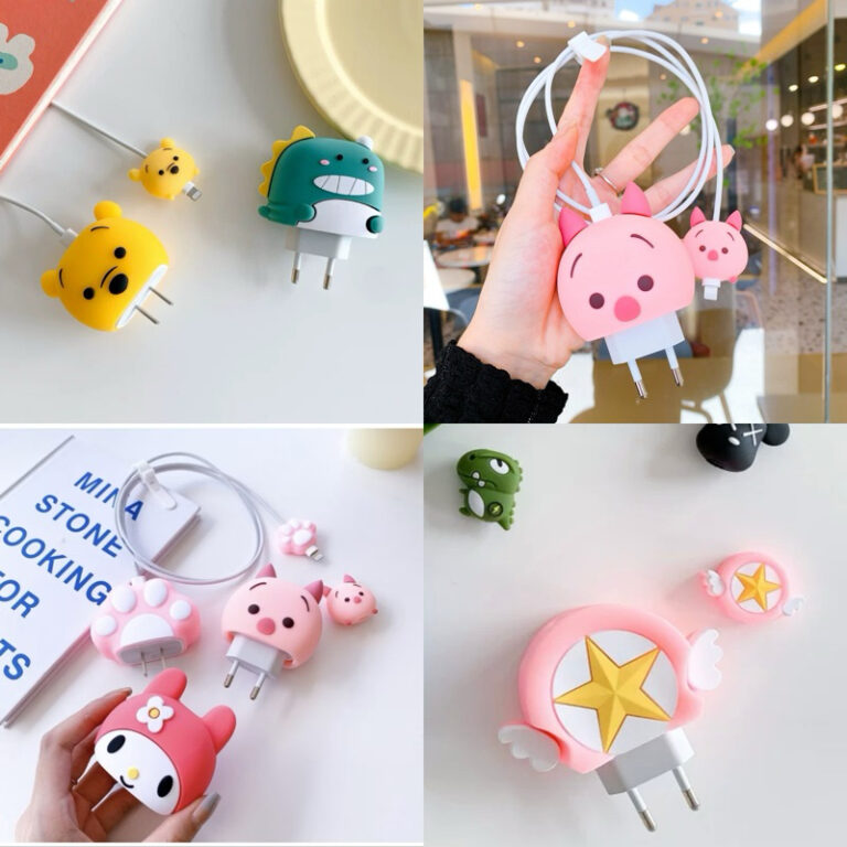 Kit Protetor de Cabo e Fonte Carregador Desenho Fo