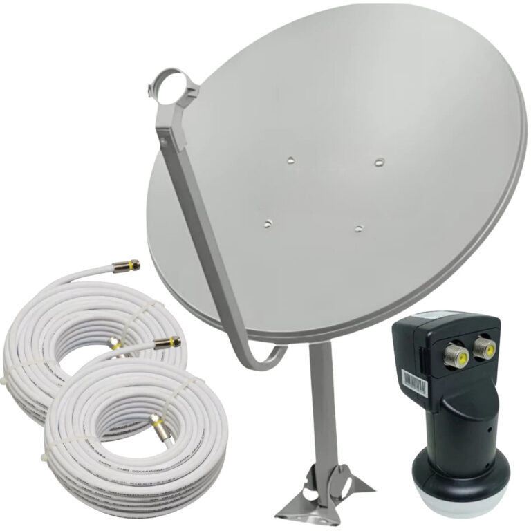 Kit Antena Parabólica Digital 60cm Ku com LNBF Du