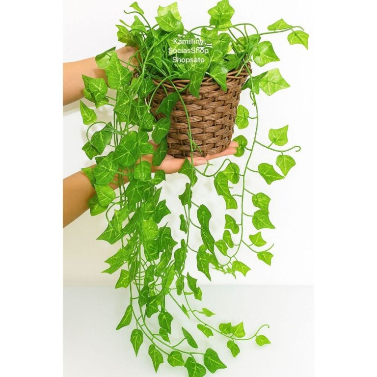 Planta Decorativa 2M + Vaso Trançado Marrom 1 Pen