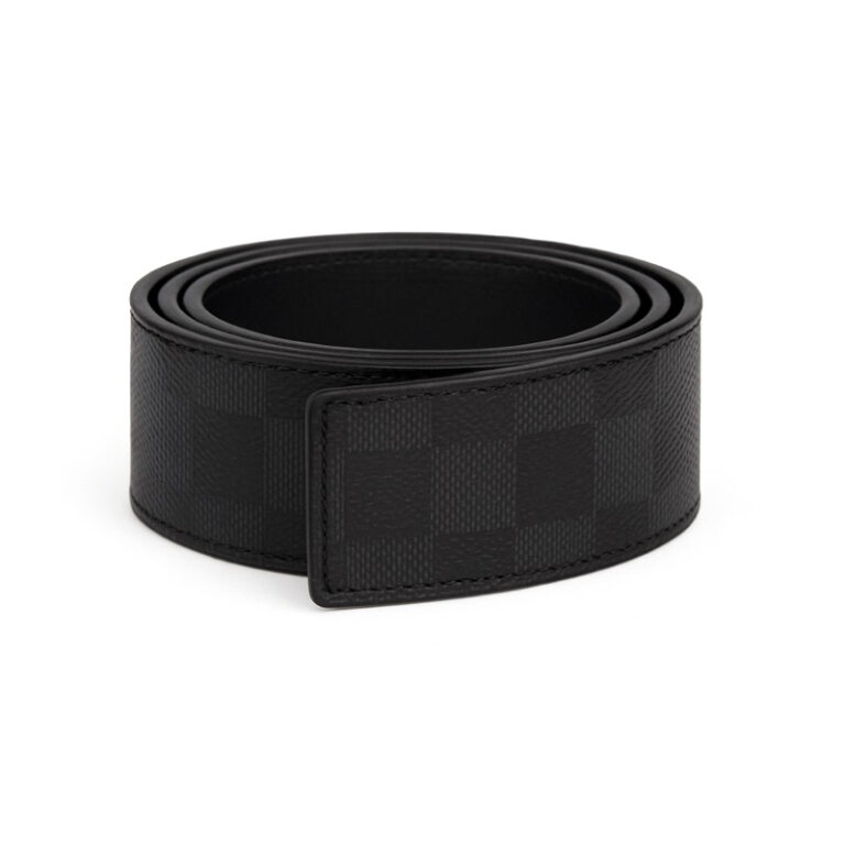 Cinto Masculino em Couro Quadriculado Xadrez da Mo