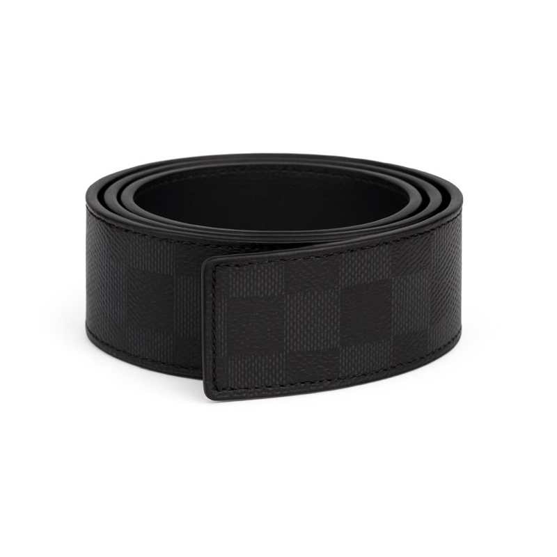 Cinto Masculino em Couro Quadriculado Xadrez da Moda