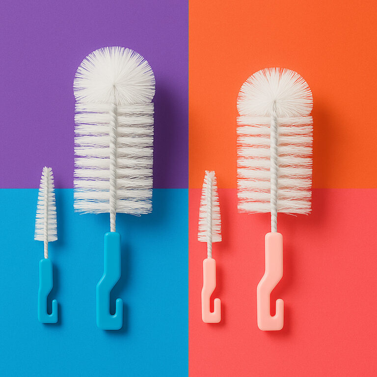 Kit Higiene Multiuso Bebê Escova Limpar Mamadeira