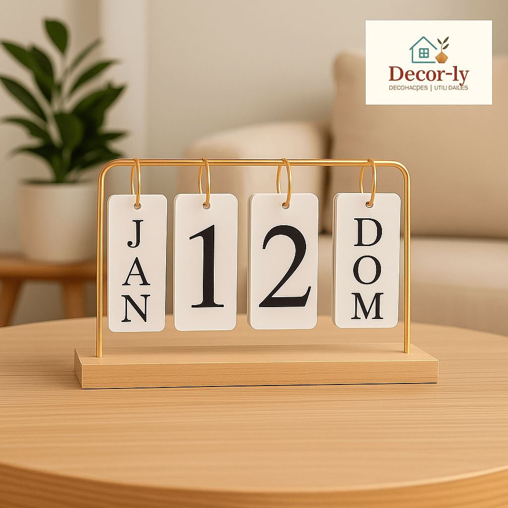 Calendário de Mesa Decorativo com Plaquinhas Permanente Escritório