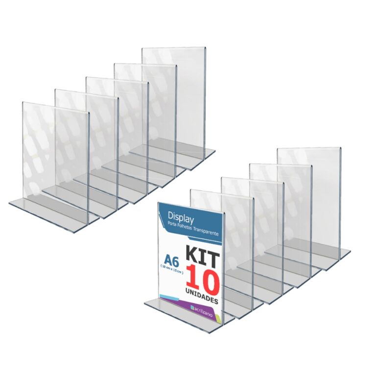 Display Acrilico T 10×15 A6 Balcão Mesa 10 P