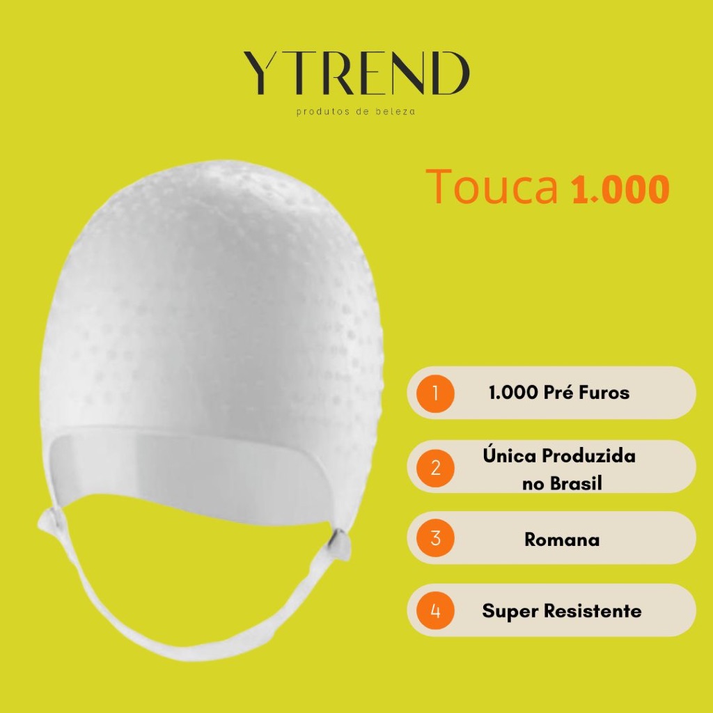 Touca para Luzes Mechas Reflexos Loiras Morena Iluminada Romana Alinhada 1.000 furos Made in Brasil
