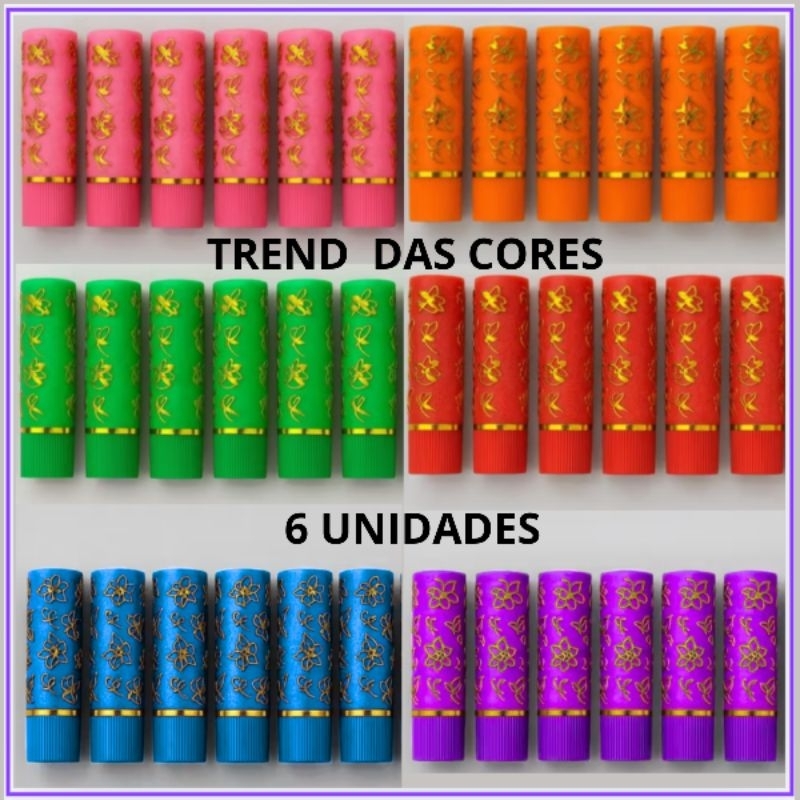 Kit 6 Unidades Escolha a Cor – Batom Mágico Da Vovó 24 Horas – Trend Sacolinha Das Cores