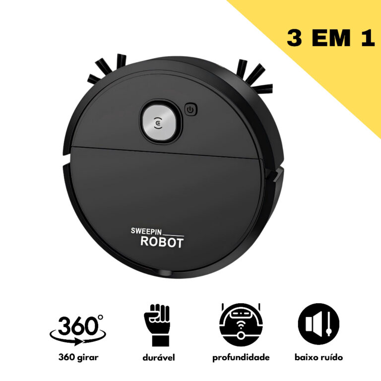 Robô Varredora/Aspirador De Pó Automática 3 Em