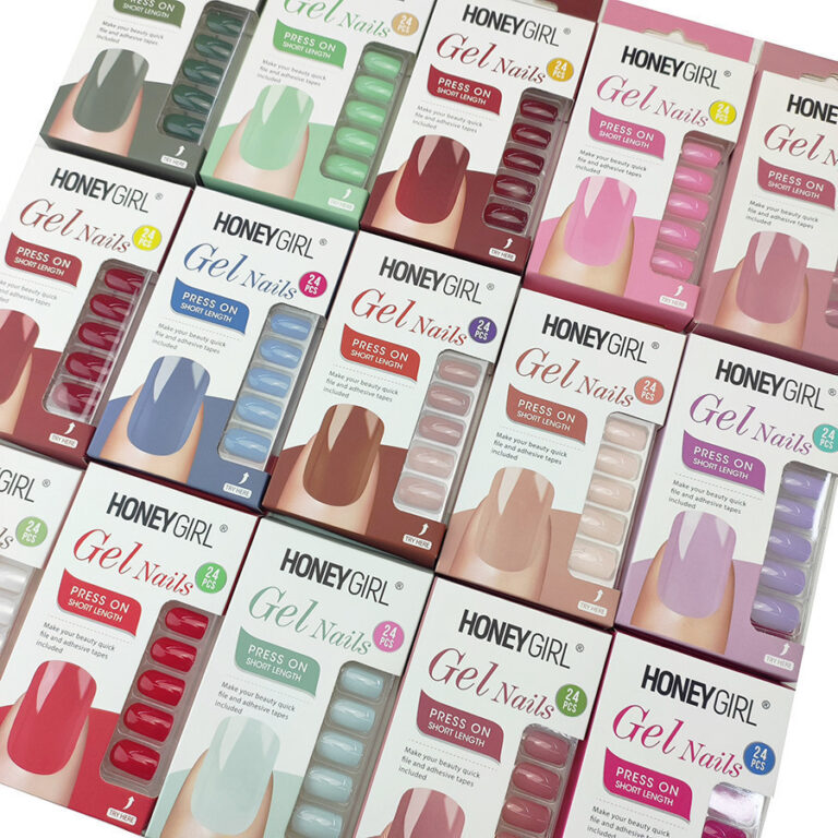 Unhas Postiça Gel Nail De Color Com Adhesivo 24 U