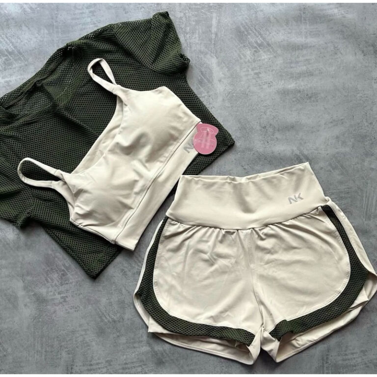 Conjunto Short Duplo Fitness Feminino Cropped Top 