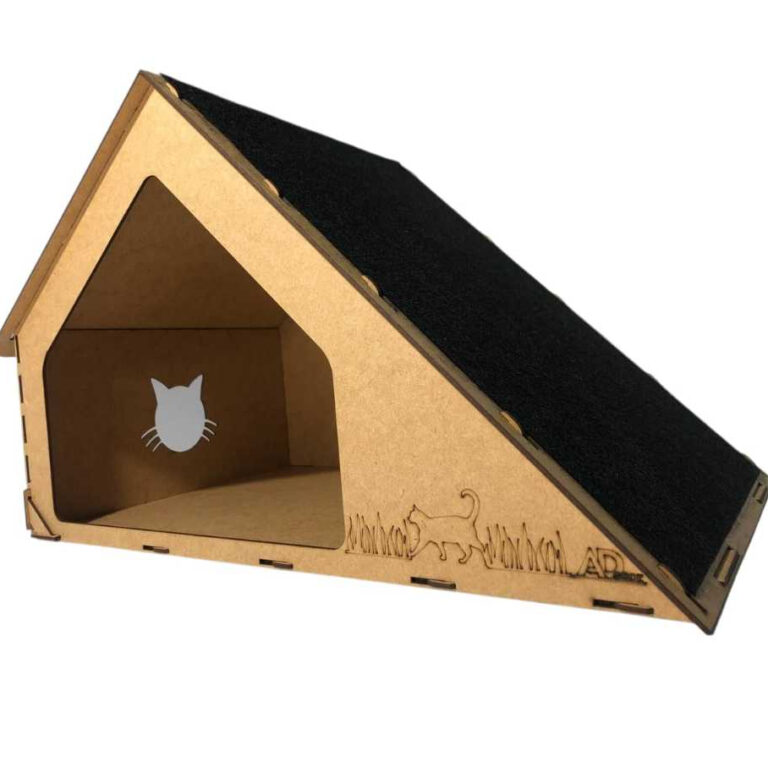 Casinha Gato MDF com Arranhador e Rampa | Toca Pet