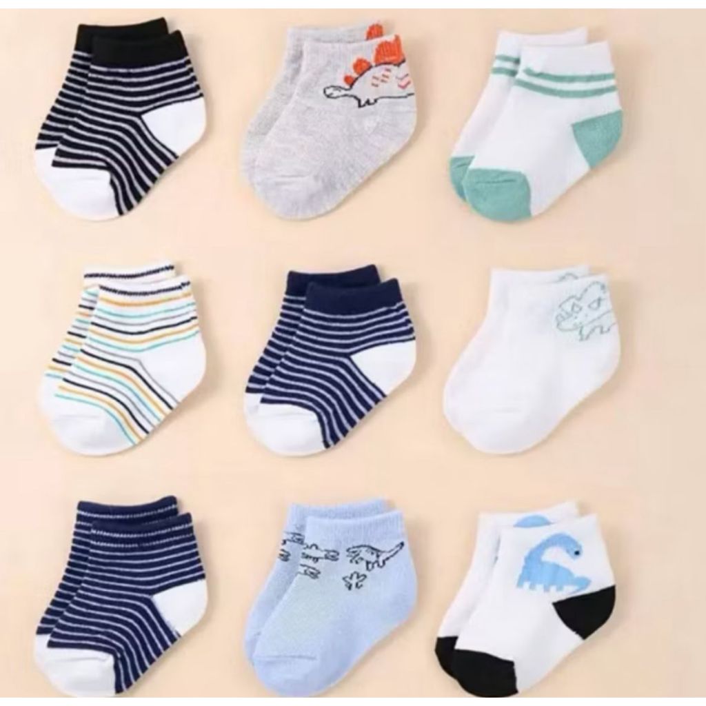 Kit de 3 Até 12 Pares Meias Bebe Menino Algodão Com Estampas Enxoval