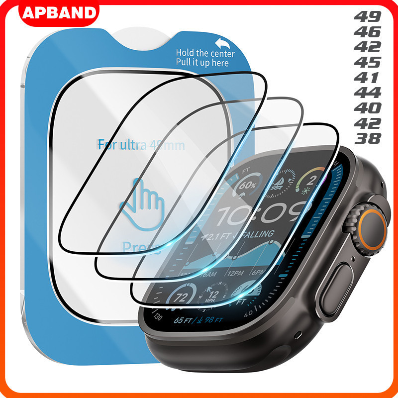 Kit 6 Película Protetora Com Vidro Para Relogio Smartwatch Apple Watch SE Ultra 3 2 49 46 42 45 41mm