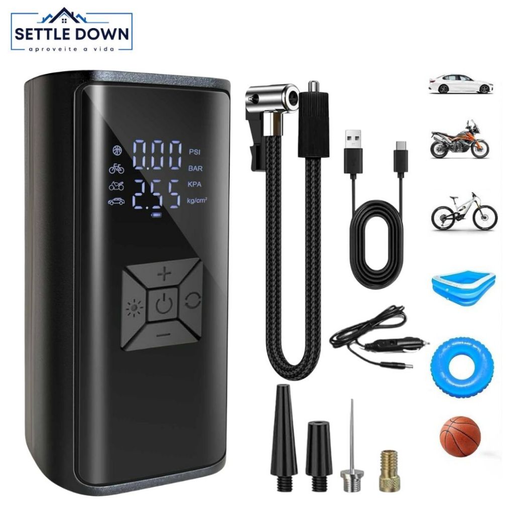 Carro Pneu Inflator 150 Psi Bomba De Ar Elétrica Mini Portátil Sem Fio Compressor Para Motocicleta B
