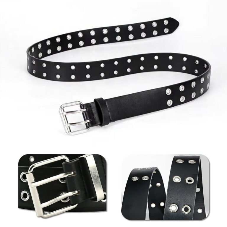 Cinto Unissex Preto , Duplo Ilhós , Punk Rock Met