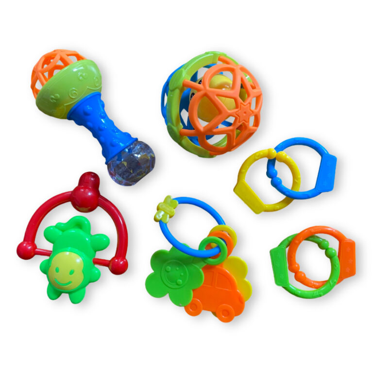 Kit Brinquedos Bebê Mordedor Baby Ball + Chocalho