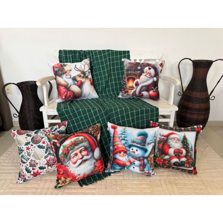 KIT COM 2 CAPAS PARA ALMOFADA ESTAMPA DE NATAL  CO